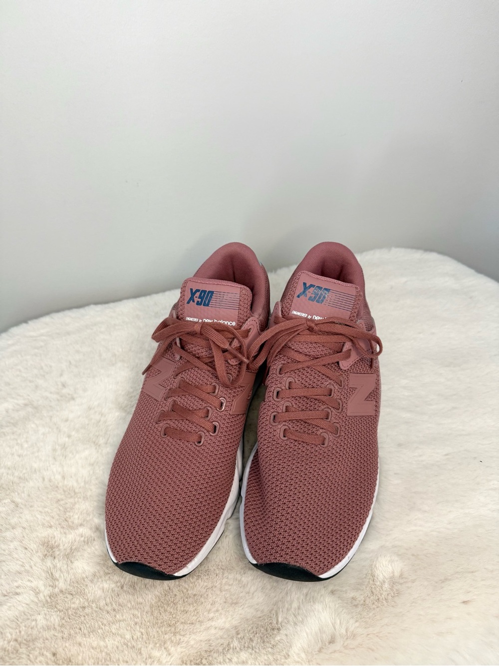 New Balance Women's X-90 Dark Oxide Rose Mesh Running Sneakers - Picture 2 of 5